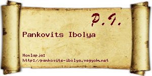Pankovits Ibolya névjegykártya